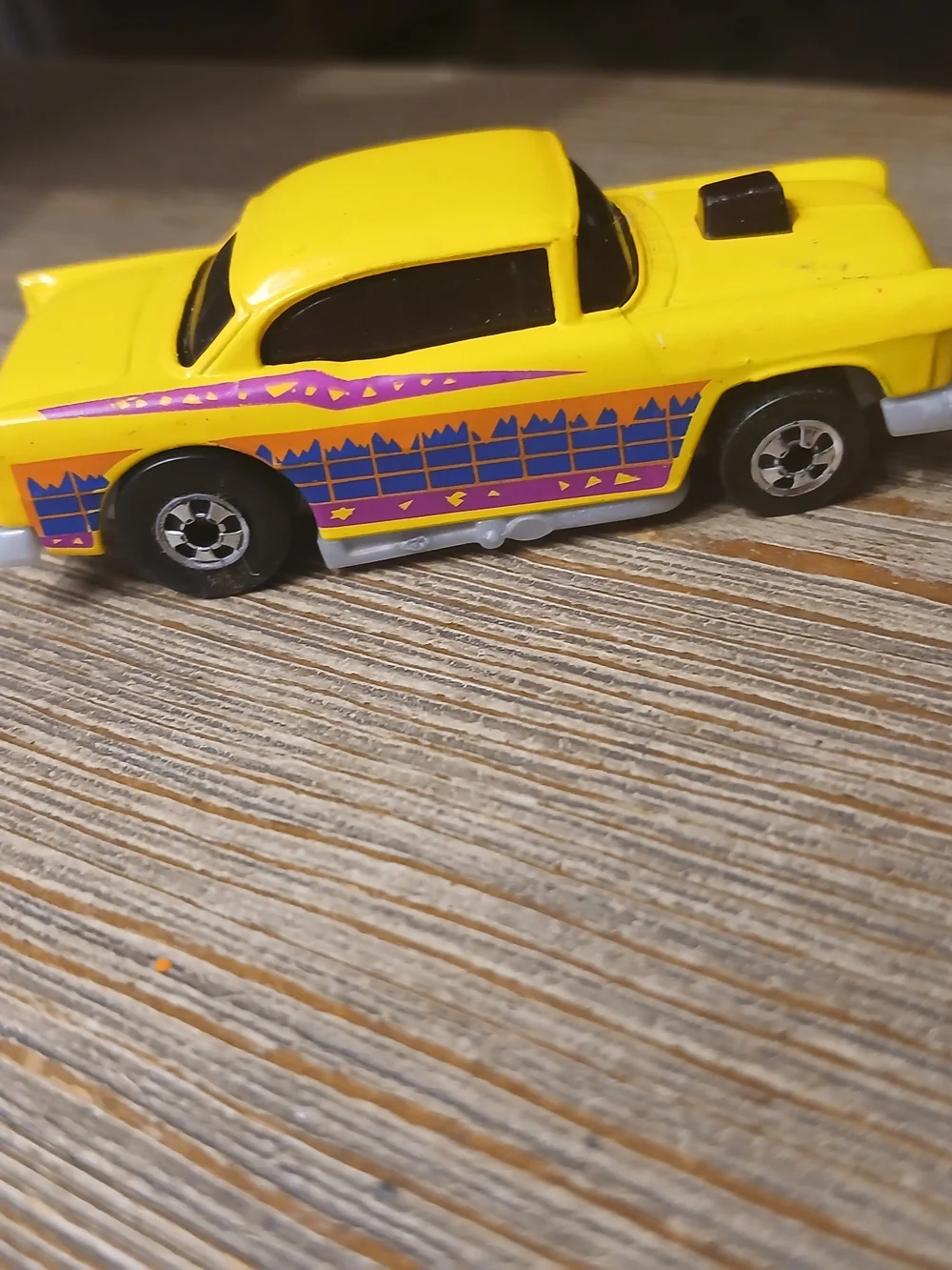 Vintage 1978 Hot Wheels ’55 Chevy – Yellow with Pink/Blue Graphics